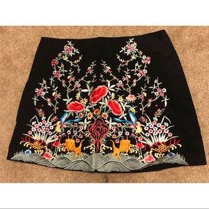 DONATING SOON: Zara Embroidered Mini Skirt Boho